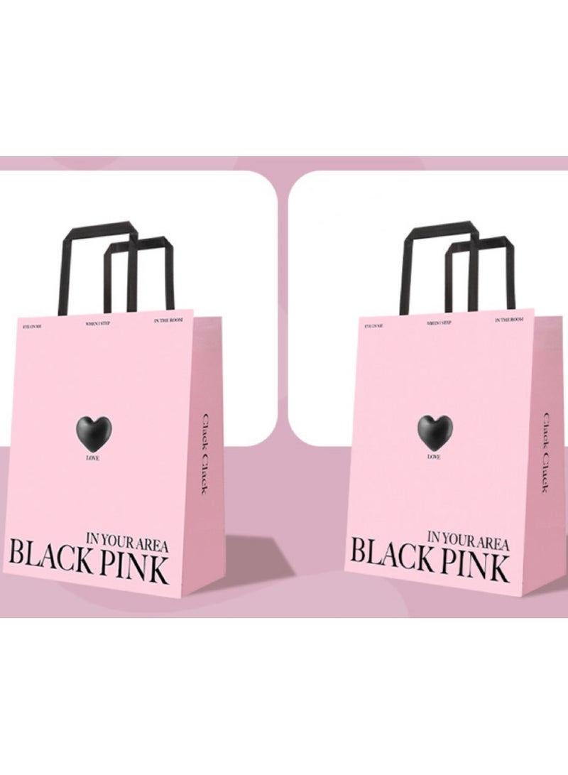 12 PCS Paper Gift Bags, Kraft Paper Party Favor Bags Bulk with Handles for Kids Birthdays, Baby Showers, Crafts, Weddings, Party Supplies (15 x 8 x 21 cm, 6 Patterns) - Image 1