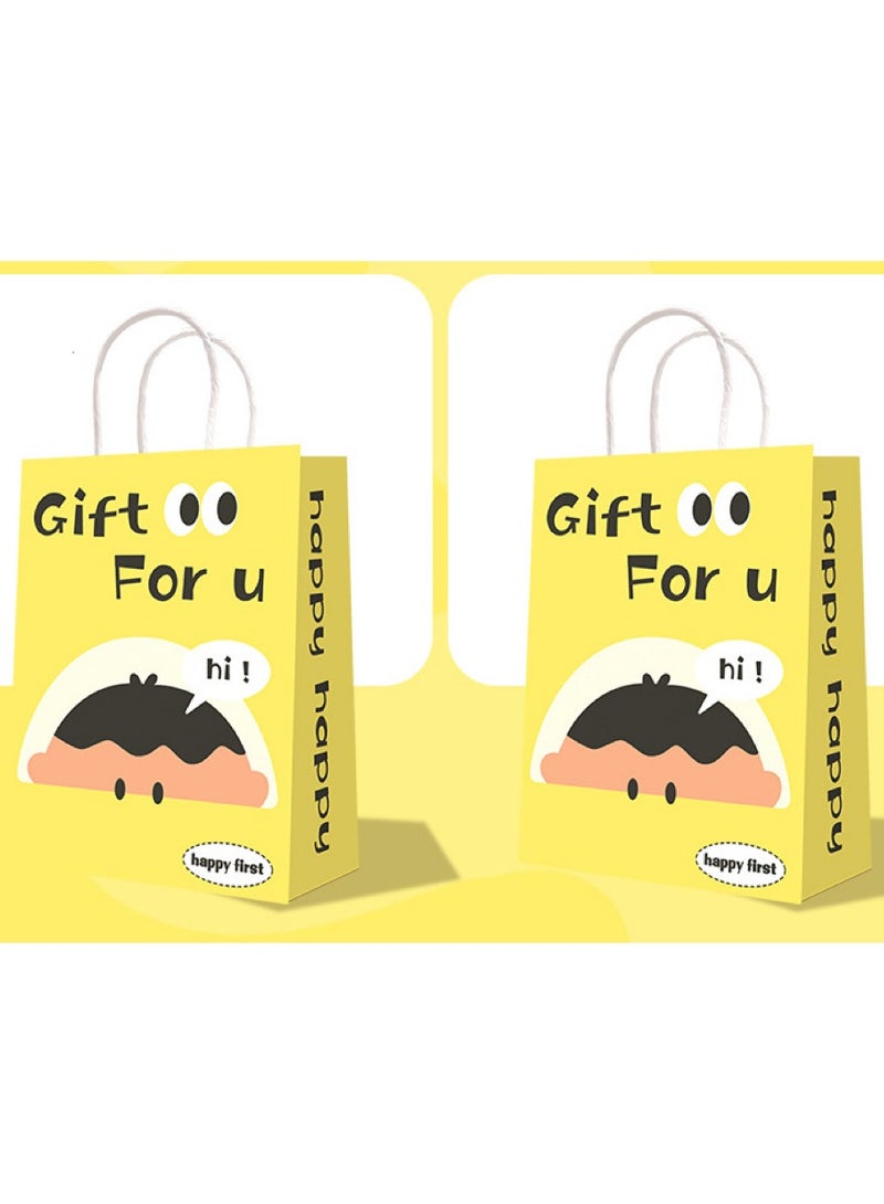 12 PCS Paper Gift Bags, Kraft Paper Party Favor Bags Bulk with Handles for Kids Birthdays, Baby Showers, Crafts, Weddings, Party Supplies (15 x 8 x 21 cm, 6 Patterns) - Image 3