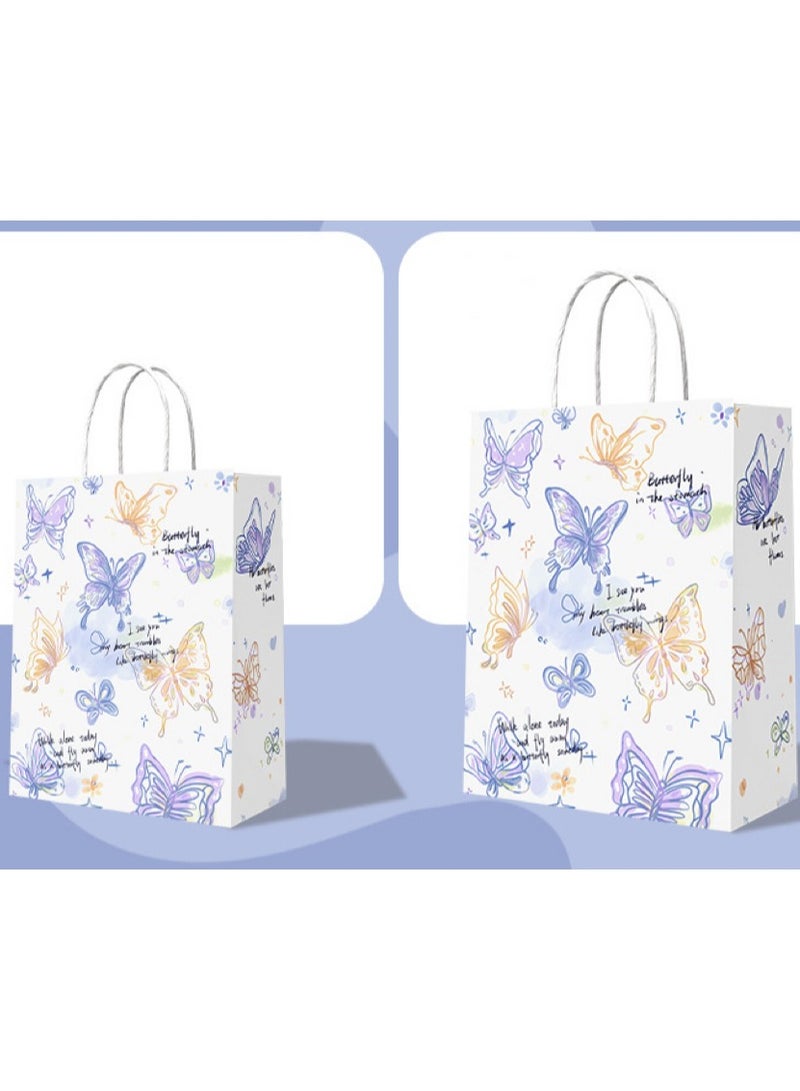 12 PCS Paper Gift Bags, Kraft Paper Party Favor Bags Bulk with Handles for Kids Birthdays, Baby Showers, Crafts, Weddings, Party Supplies (15 x 8 x 21 cm, 6 Patterns) - Image 4