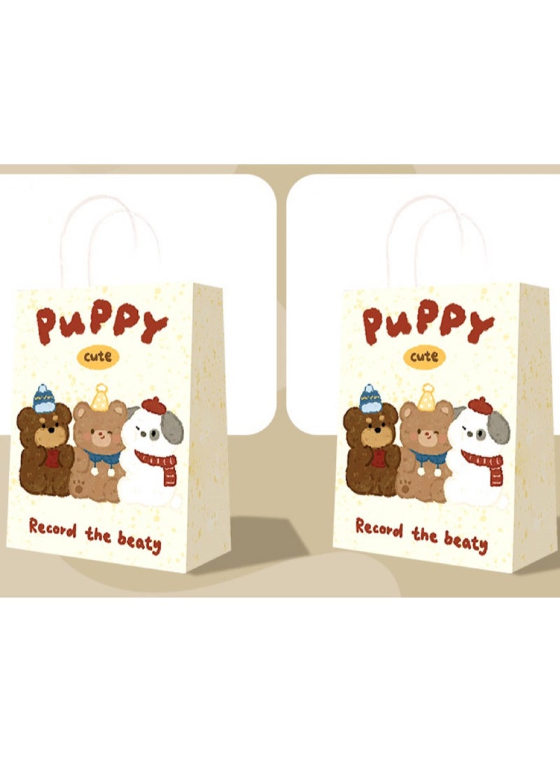 12 PCS Paper Gift Bags, Kraft Paper Party Favor Bags Bulk with Handles for Kids Birthdays, Baby Showers, Crafts, Weddings, Party Supplies (15 x 8 x 21 cm, 6 Patterns) - Image 5