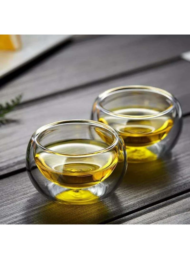 كوب زجاجي مزدوج الجدار دائري صغير السعة شفاف، طقم 6 أكواب زجاج مزدوجة الطبقة من زجاج البوروسيليكات عالي الجودة، أكواب شاي وقهوة شفافة مقاومة للحرارة، أكواب زجاجية معزولة للمشروبات الساخنة والباردة، أكواب صغيرة للقهوة العربية والإسبريسو والتذوق، تصميم أنيق وشفاف يناسب الاستخدام اليومي، أكواب قابلة للاستخدام في الميكروويف وغسالة الصحون، أدوات تقديم منزلية للمطبخ والمكتب والمقاهي، سعة 50 مل، خفيفة الوزن ومتينة، أكواب تقديم مثالية للهدايا والمناسبات، جودة ممتازة صناعة صينية - Image 4