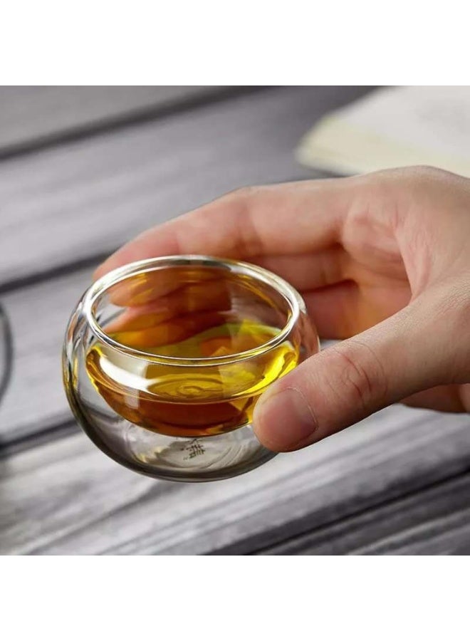 كوب زجاجي مزدوج الجدار دائري صغير السعة شفاف، طقم 6 أكواب زجاج مزدوجة الطبقة من زجاج البوروسيليكات عالي الجودة، أكواب شاي وقهوة شفافة مقاومة للحرارة، أكواب زجاجية معزولة للمشروبات الساخنة والباردة، أكواب صغيرة للقهوة العربية والإسبريسو والتذوق، تصميم أنيق وشفاف يناسب الاستخدام اليومي، أكواب قابلة للاستخدام في الميكروويف وغسالة الصحون، أدوات تقديم منزلية للمطبخ والمكتب والمقاهي، سعة 50 مل، خفيفة الوزن ومتينة، أكواب تقديم مثالية للهدايا والمناسبات، جودة ممتازة صناعة صينية - Image 5