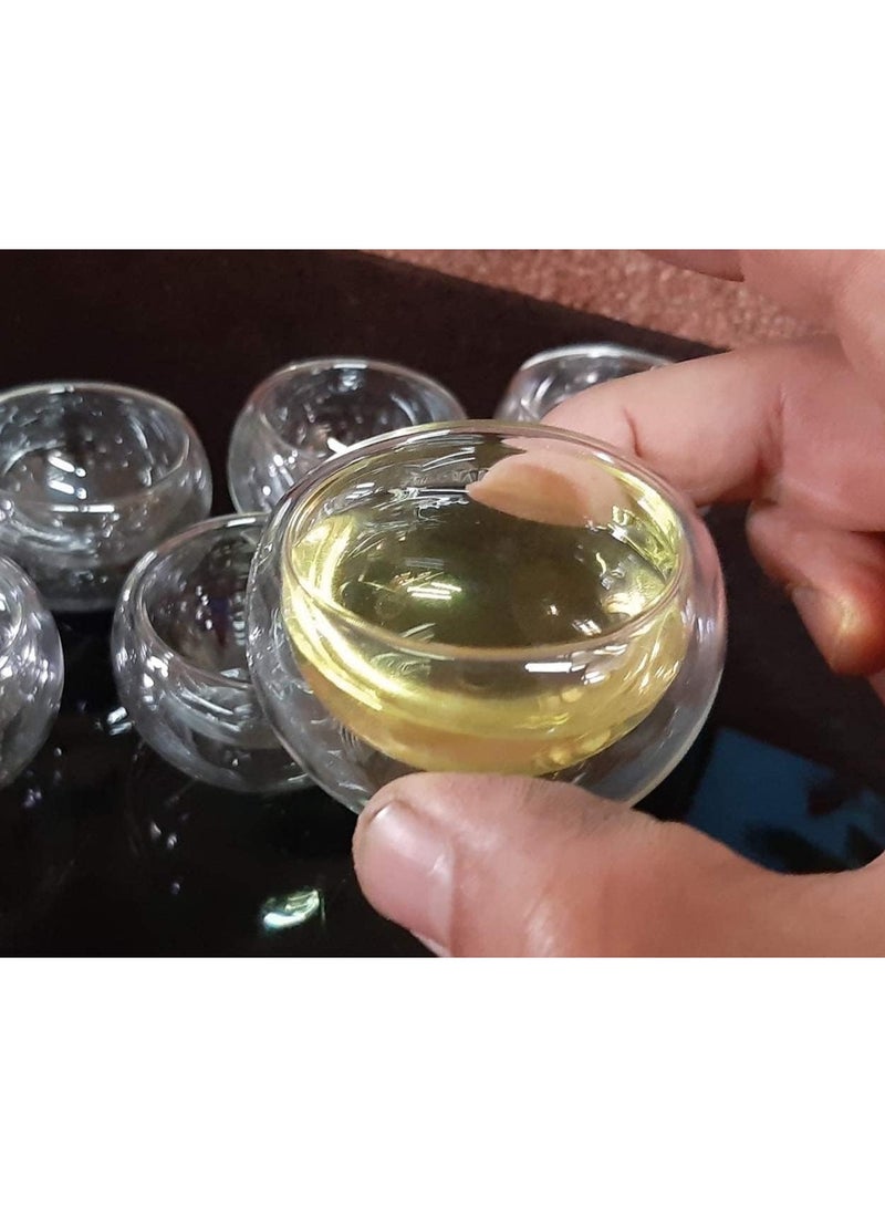 كوب زجاجي مزدوج الجدار دائري صغير السعة شفاف، طقم 6 أكواب زجاج مزدوجة الطبقة من زجاج البوروسيليكات عالي الجودة، أكواب شاي وقهوة شفافة مقاومة للحرارة، أكواب زجاجية معزولة للمشروبات الساخنة والباردة، أكواب صغيرة للقهوة العربية والإسبريسو والتذوق، تصميم أنيق وشفاف يناسب الاستخدام اليومي، أكواب قابلة للاستخدام في الميكروويف وغسالة الصحون، أدوات تقديم منزلية للمطبخ والمكتب والمقاهي، سعة 50 مل، خفيفة الوزن ومتينة، أكواب تقديم مثالية للهدايا والمناسبات، جودة ممتازة صناعة صينية - Image 3