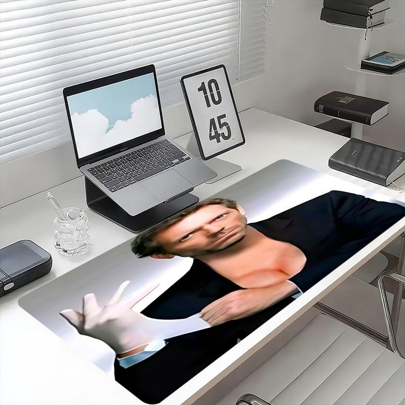 1pc Dr House Mouse Pad 23 6x11 8 Inches Non Slip Long Lasting Desk Mat For Office Essential Work Supplies Perfect For Pc Use Great Valentine New Year Gift For Computer Users - Image 1