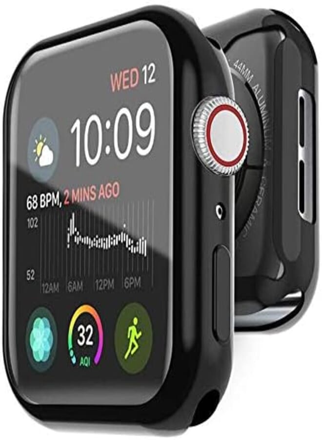 OR TPU Screen Protector Case for Apple Watch Series 4/5 (44mm, Black/Clear)