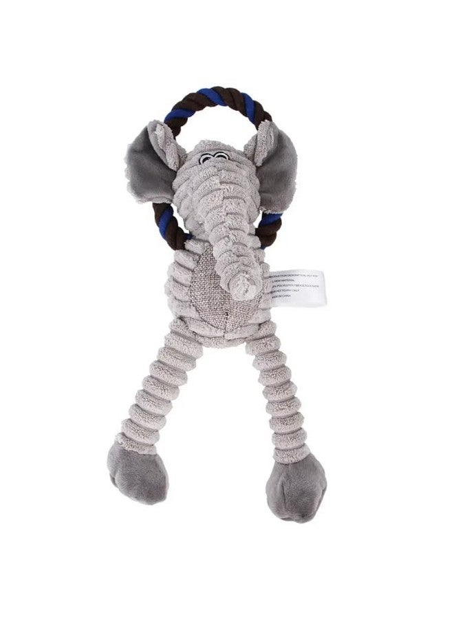 Generic Corduroy Dog Toy Animal Shape Plush Rope Squeak Dog Chew Toy for Small to Large Dogs (Elephant), Army Green, Gray, Brown  - Image 3