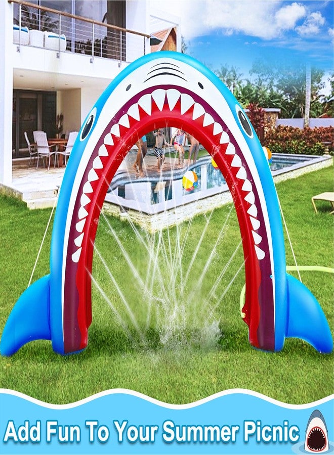 AMENON 11Ft Long Inflatable Shark Sprinkler for Adults, Giant Outdoor Water Toys Blow up Shark Arch Sprinkler for Adults Fun Summer Gifts Backyard Garden Lawn Water Party Games Outside Activities - Image 4