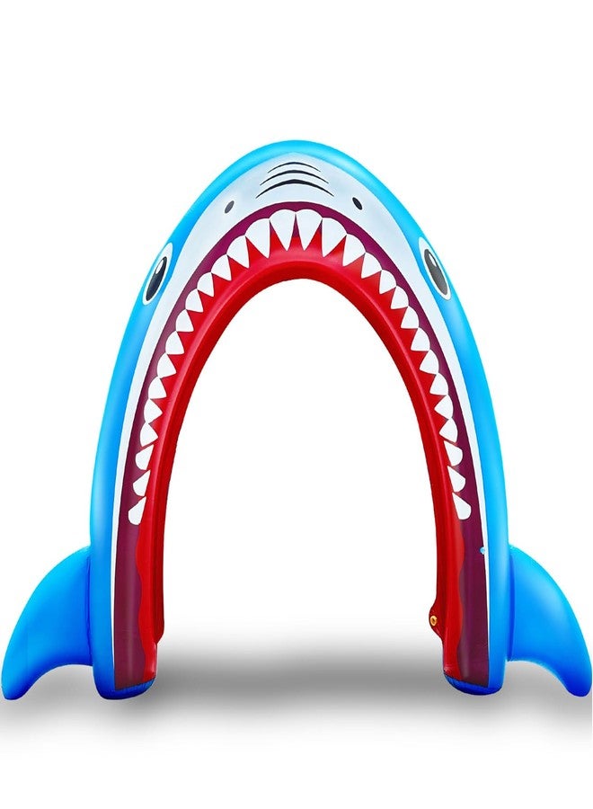 AMENON 11Ft Long Inflatable Shark Sprinkler for Adults, Giant Outdoor Water Toys Blow up Shark Arch Sprinkler for Adults Fun Summer Gifts Backyard Garden Lawn Water Party Games Outside Activities - Image 1