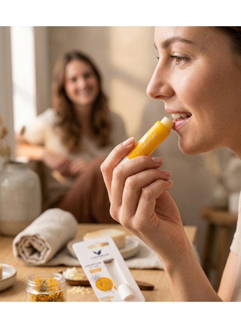 cosnature Lip Balm Calendula | Natural Vegan Lip Care for Soft, Smooth & Hydrated Lips – Made in Germany - Image 3