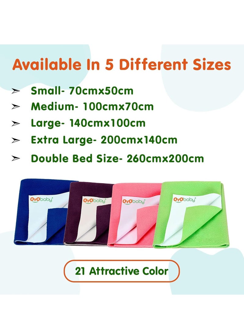 OYO BABY Extra Absorbent
  Waterproof Baby Dry Sheet Extra-Large Size (200x140cm) | Quick Dry Sheet for
  Bed Protector, Soft & Breathable | Plum - Image 2