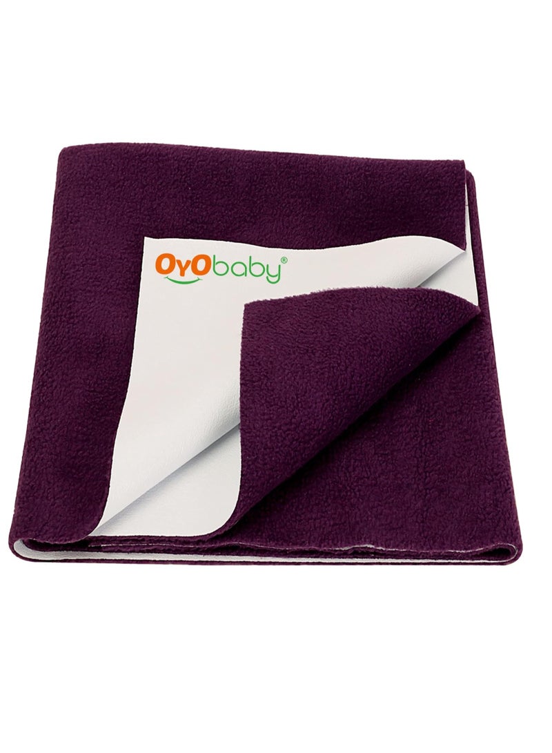 OYO BABY Extra Absorbent
  Waterproof Baby Dry Sheet Extra-Large Size (200x140cm) | Quick Dry Sheet for
  Bed Protector, Soft & Breathable | Plum - Image 1