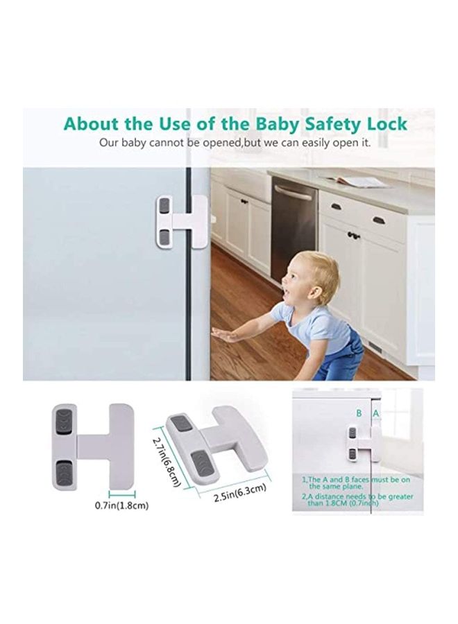 NIBEMINENT 3-Piece Baby Safe Refrigerator Door Lock White - Image 4