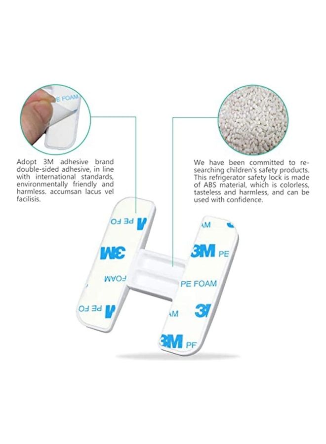 NIBEMINENT 3-Piece Baby Safe Refrigerator Door Lock White - Image 5