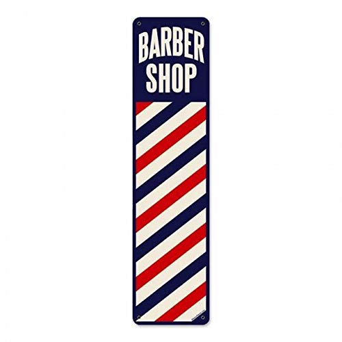 ZMKDLL ZMKDLL Barber Shop Tin Metal Sign Barbers Pole Striped Hair Stylist Salon16 X 4 