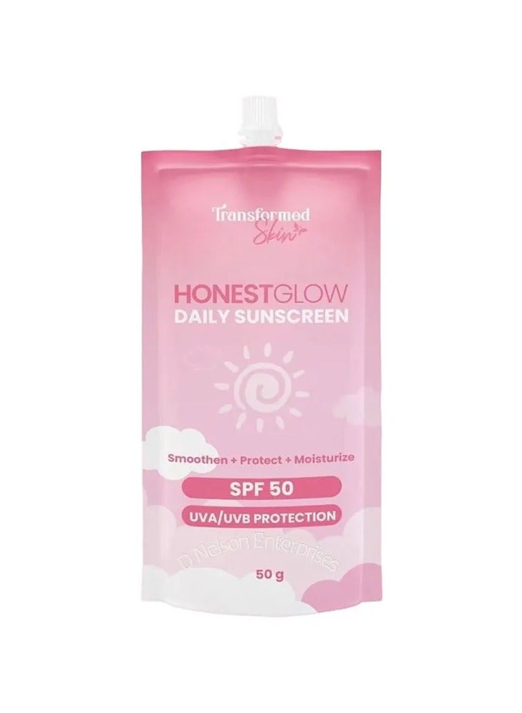 Transformed Skin Honest Glow Daily Sunscreen Spf 50 - 50 grams