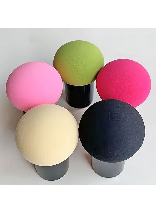 5 ألوان 5 قطع مجموعة إسفنج مكياج برأس عيش الغراب للاستخدام الجاف والرطب إسفنج مكياج للسفر - Image 2