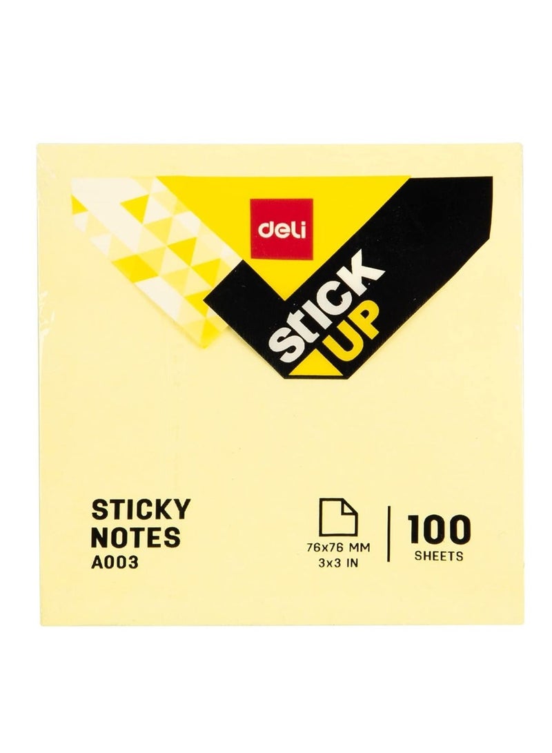 Deli 4-Pad Sticky Notes 3x3 Inch Size Yellow Colour - Image 2