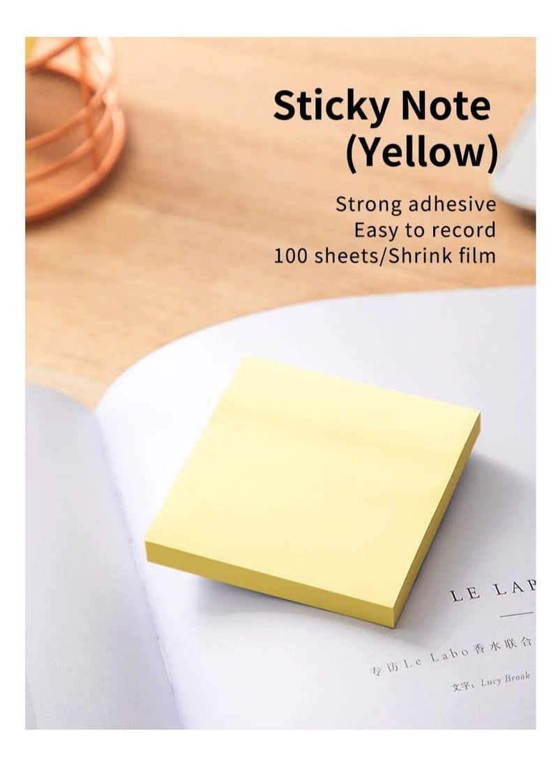 Deli 4-Pad Sticky Notes 3x3 Inch Size Yellow Colour - Image 4
