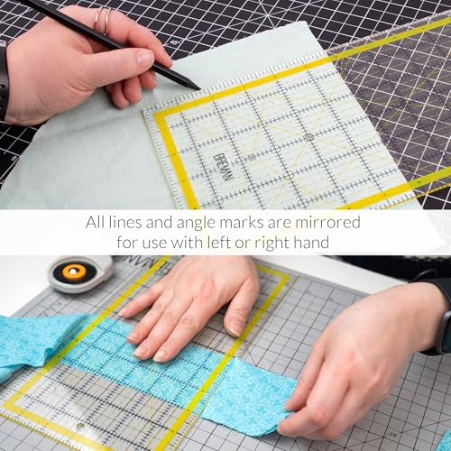 Breman Precision Quilting Rulers – 6x18 Inch Clear Acrylic Rulers for Quilting and Sewing – Laser-Cut Edge, Easy-Read Grid Lines, Angled Markers – Fabric Guide for Left & Right-Handed Users - Image 4
