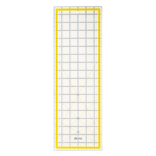 Breman Precision Quilting Rulers – 6x18 Inch Clear Acrylic Rulers for Quilting and Sewing – Laser-Cut Edge, Easy-Read Grid Lines, Angled Markers – Fabric Guide for Left & Right-Handed Users - Image 1