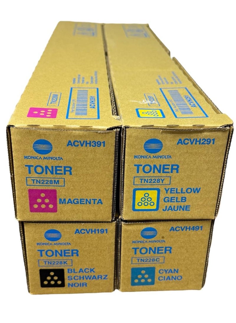 Konica-Minolta تونر بيزهاب TN-228 BCYM مجموعة كاملة عالية الإنتاجية / C226i/C266i/C286i - Image 2