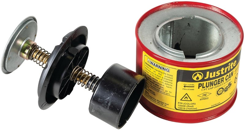 Justrite 5L Piston Can with 70mm Dasher - Red Steel Design - Image 3