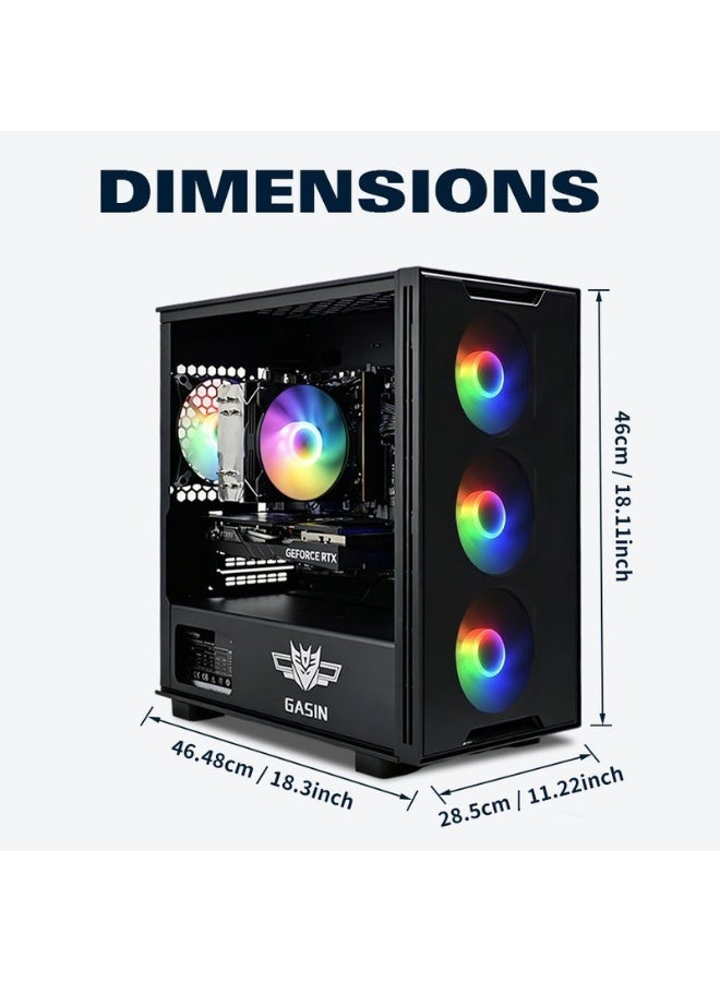غاز حاسوب ألعاب بمعالج كور i5-12400F/1TB SSD/16GB RAM 3200MB DDR4/ويندوز 11/8GB NVIDIA GeForce RTX 4060 بطاقة رسومات + جهاز استقبال بطاقة لاسلكية وبلوتوث - Image 5