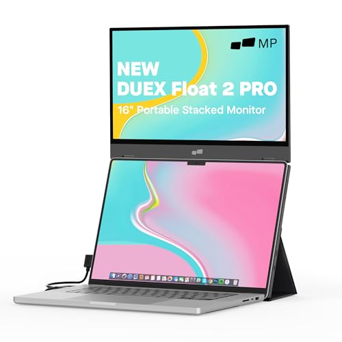 MP Mobile Pixels Duex Float 2 Pro 16" 2.5K Portable Laptop Monitor, Ultra-Thin Dual Laptop Screen Extender with Built-in Kickstand, USB-C/HDMI Plug and Play, Built-in Speakers, for Mac, Windows, Phone - Image 1
