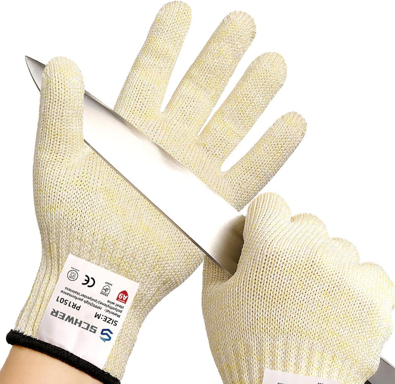 Schwer SlicePro Ultra-Durable ANSI A9 Cut Resistant Gloves PR1501, 10X Reinforced Food Grade Cutting Glove, Mandoline Gloves for Kitchen Meat Cutting, Oyster Shucking, Fish Fillet Processing, M - Image 1