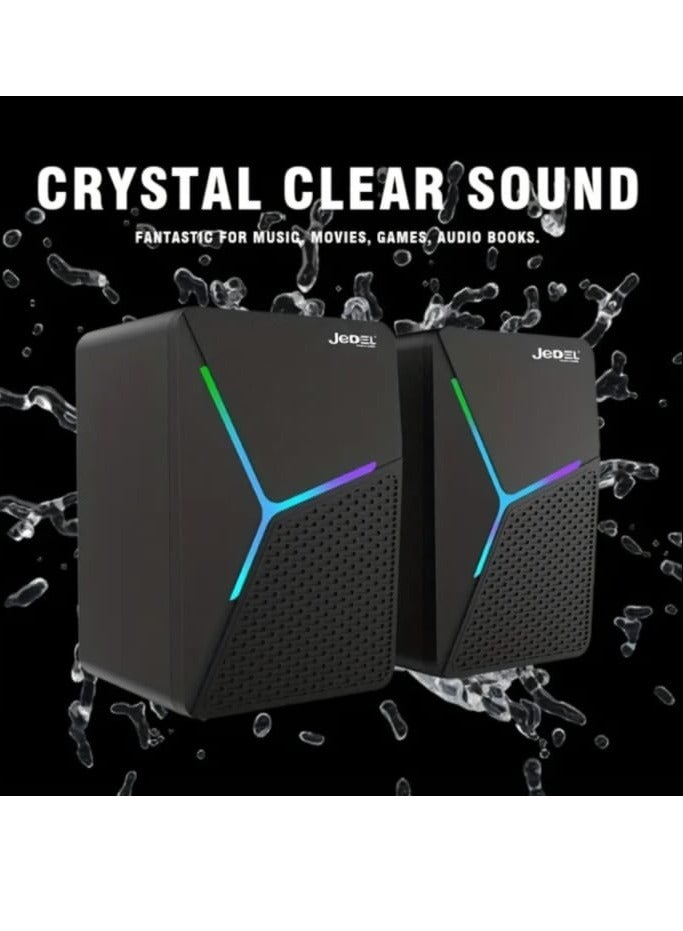 JeDEL Speaker Gaming S-553 for PC USB 2.0 Jack 3.5mm with Good Surround sound RGB lights Best Quality Melody Sound Gaming Speaker - Image 2