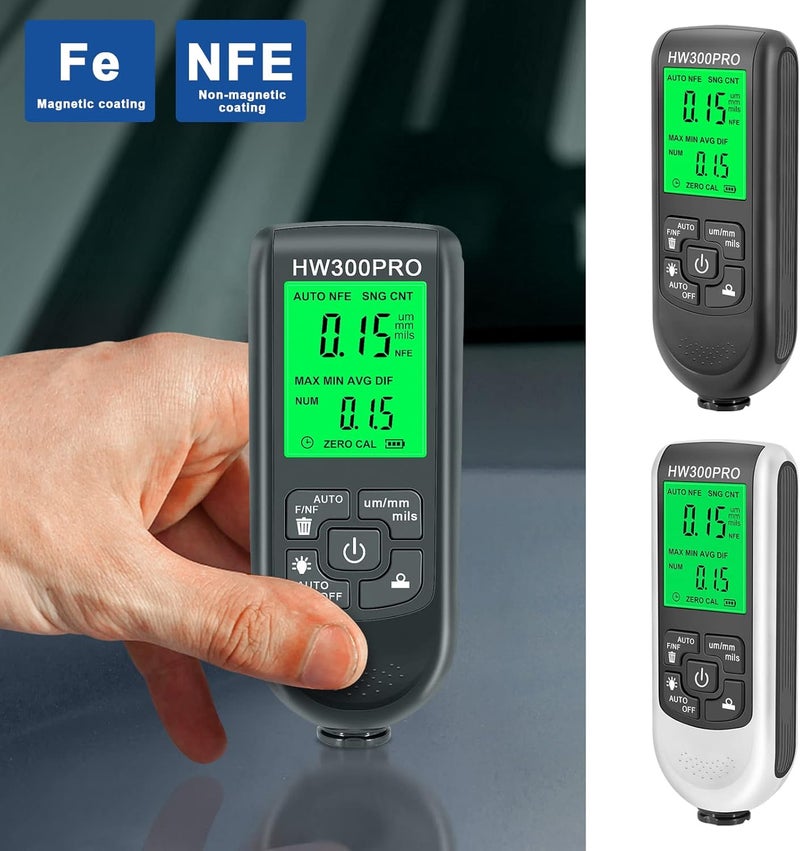 Eacam Paint Thickness Gauge - Accurate Car Paint Depth Gauge with 0-2000UM Fe & NFe Thickness Gauge for Steel Automotive Aluminum Metals - Image 2