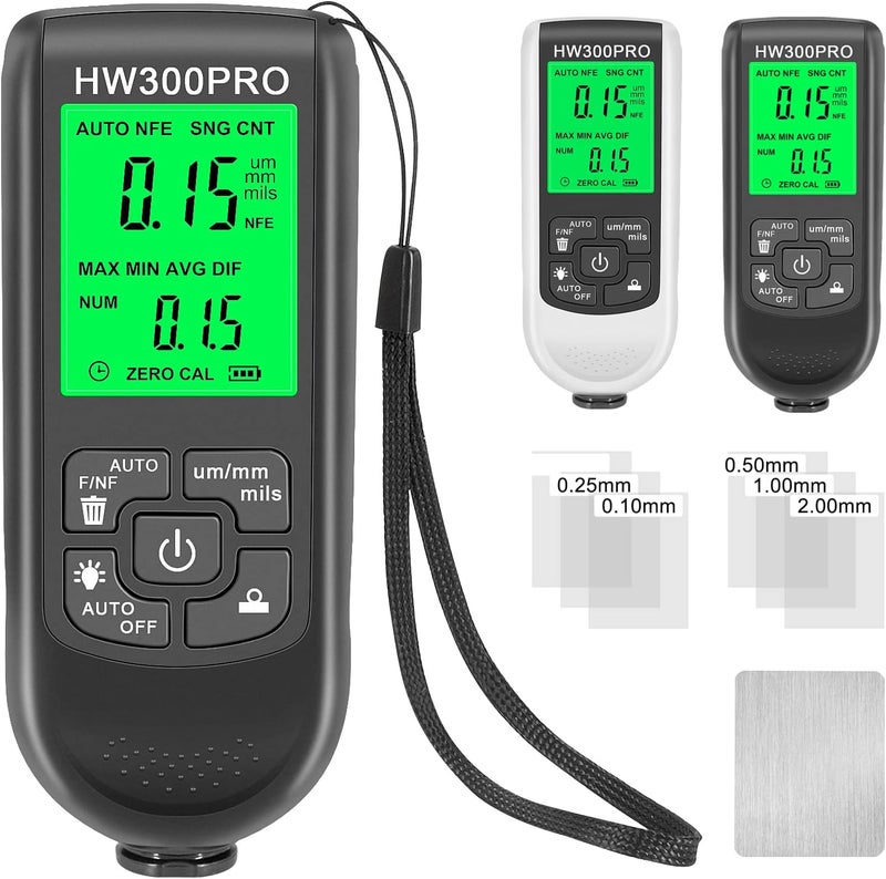 Eacam Paint Thickness Gauge - Accurate Car Paint Depth Gauge with 0-2000UM Fe & NFe Thickness Gauge for Steel Automotive Aluminum Metals - Image 5