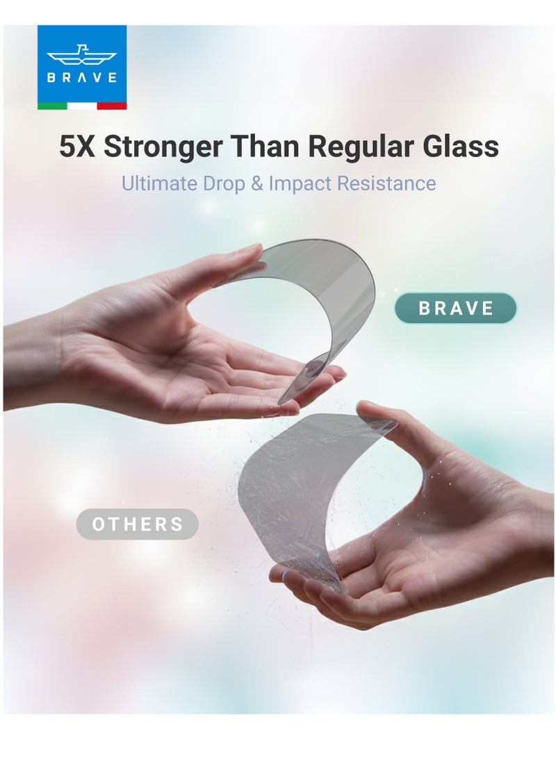 Brave iPhone 17 Pro Privacy HD Tempered Glass Screen Protector - Premium Privacy Protection, Edge-to-Edge Coverage, 9H Hardness, Ultra Scratch Resistant, Fingerprint Resistant, Smudge-Free, Smooth Touch, Face ID Compatible, Bubble-Free Installation with Tray, Thin & Premium Protection (Black) - Image 2