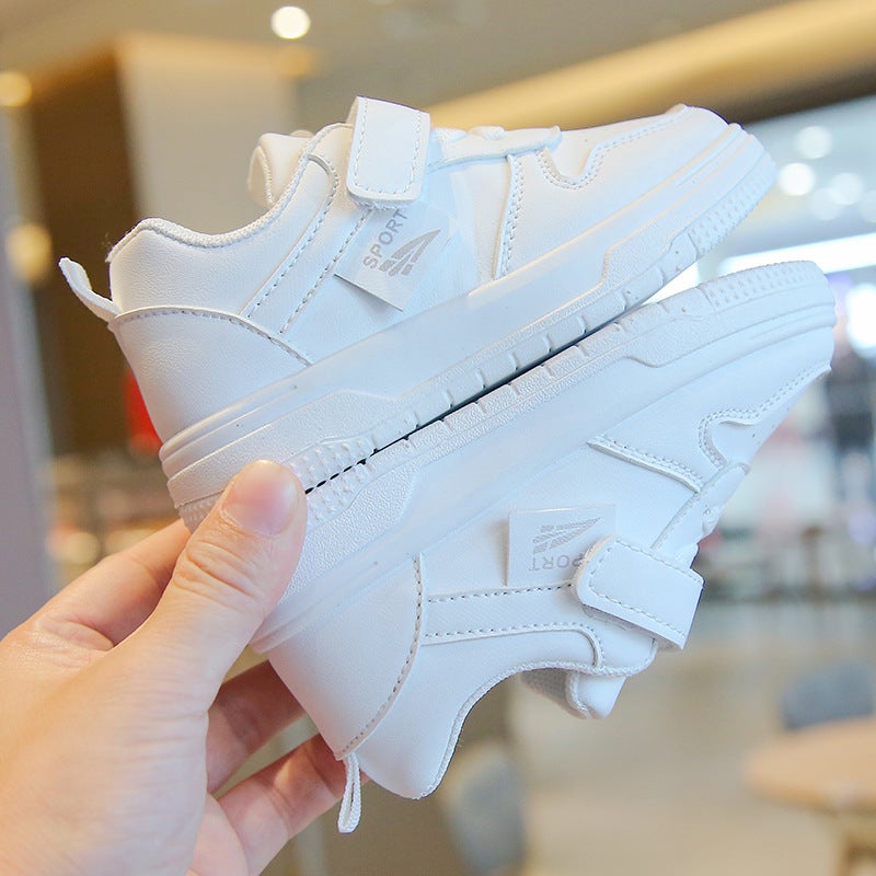 Children'S White Shoes 2025 Spring & Fall New Sports Shoes For Boys And Girls Breathable Casual Sneakers Soft Sole Baby Shoes Single - Image 5