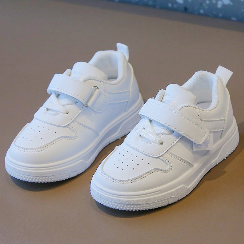 Children'S White Shoes 2025 Spring & Fall New Sports Shoes For Boys And Girls Breathable Casual Sneakers Soft Sole Baby Shoes Single - Image 4