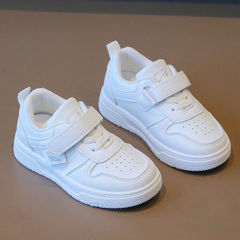 Children'S White Shoes 2025 Spring & Fall New Sports Shoes For Boys And Girls Breathable Casual Sneakers Soft Sole Baby Shoes Single - Image 3