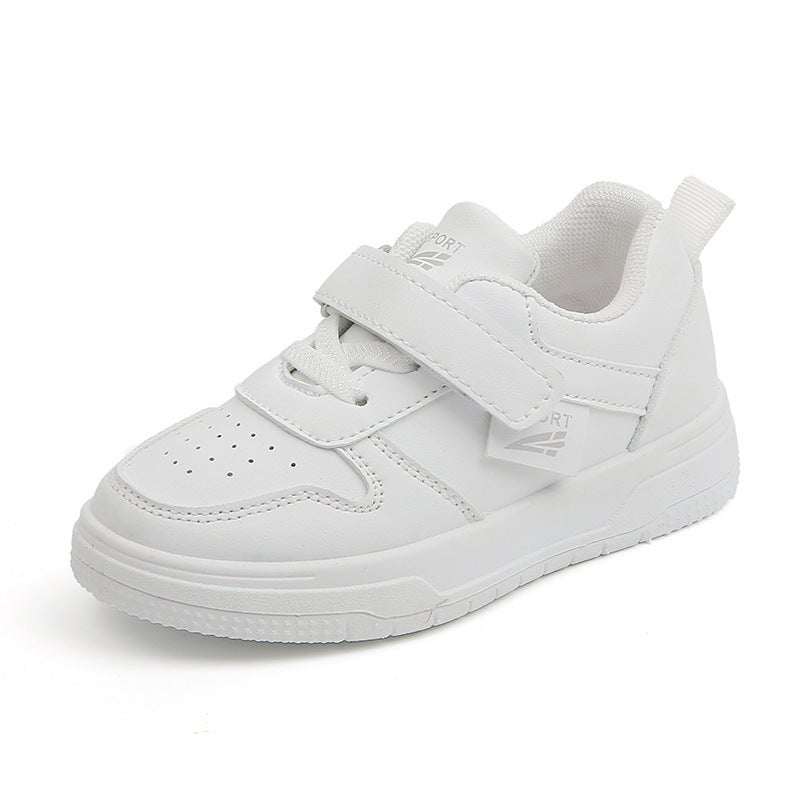 Children'S White Shoes 2025 Spring & Fall New Sports Shoes For Boys And Girls Breathable Casual Sneakers Soft Sole Baby Shoes Single - Image 1