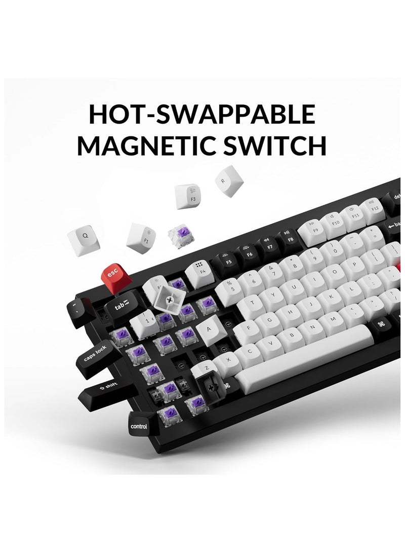 Keychron Q1 HE 75% layout QMK Wireless Custom Keyboard Gateron double rail magnetic switches 2.4 GHz Bluetooth wireless USB-C wired Rapid Trigger Hot-swappable RGB Backlight Knob version Compatible with Mac & Windows - Image 4
