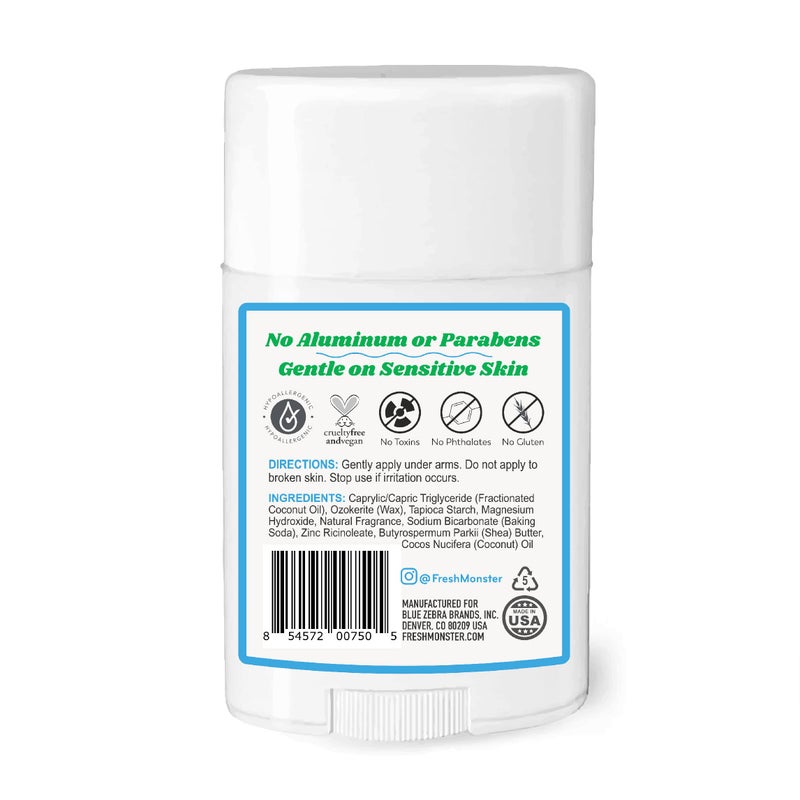 Fresh Monster Natural Deodorant for Kids and Teens I Aluminum-Free, Paraben-Free and Hypoallergenic I Dermatologist Tested I 24-Hour Protection I Beach Breeze Scent I 1.76 oz I 1 Count - Image 2