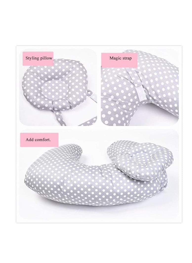 Generic Baby Breastfeeding Pillow + Head Pillow, Portable Booster Pillow, Washable Travel Bag Cover, Boys Girls, Polyester Cotton, Multi Color  - Image 2