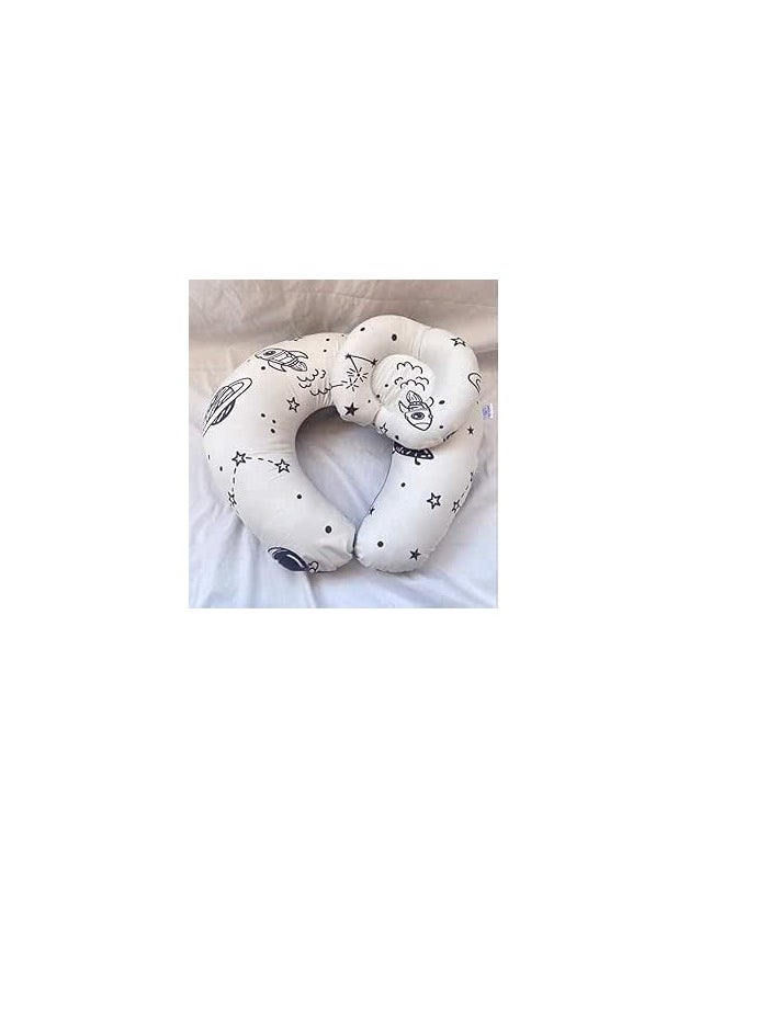Generic Baby Breastfeeding Pillow + Head Pillow, Portable Booster Pillow, Washable Travel Bag Cover, Boys Girls, Polyester Cotton, Multi Color  - Image 3