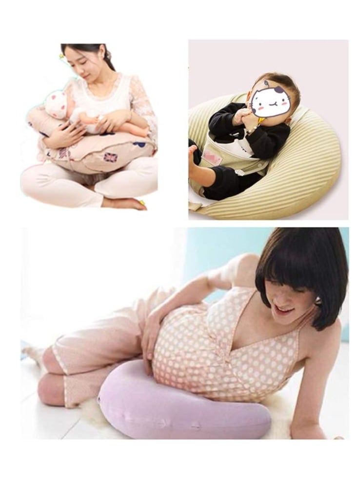 Generic Baby Breastfeeding Pillow + Head Pillow, Portable Booster Pillow, Washable Travel Bag Cover, Boys Girls, Polyester Cotton, Multi Color  - Image 4