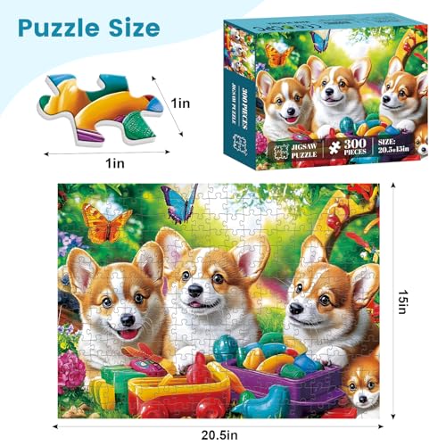 VOLUVOLU 300 Pieces Dog Puzzles for Adults Puppy and Toys Puzzle for Adults Children Seniors Retro Style Puzzle 300 Pieces Gift for Birthday Home Decor Fun for Family Entertainment205 15 in - Image 5