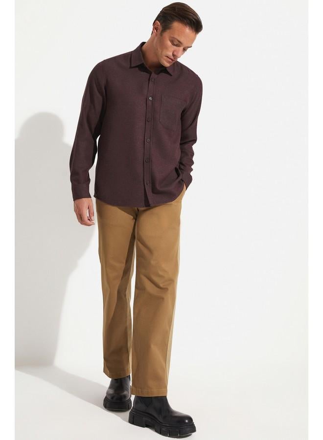 جون قميص رجالي مقاس عادي جوني عنابي - Image 1