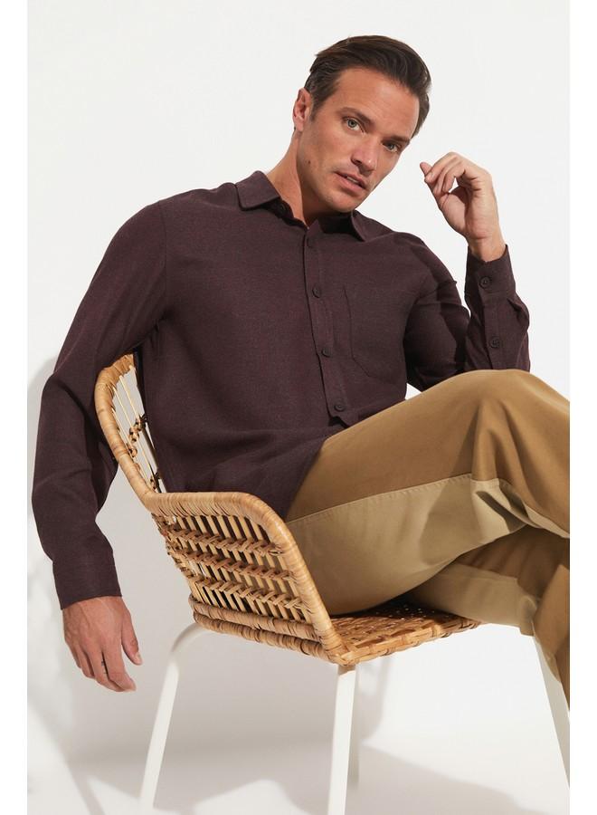 جون قميص رجالي مقاس عادي جوني عنابي - Image 5