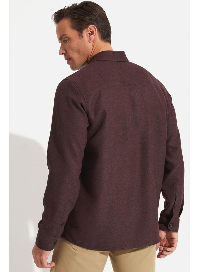 جون قميص رجالي مقاس عادي جوني عنابي - Image 4