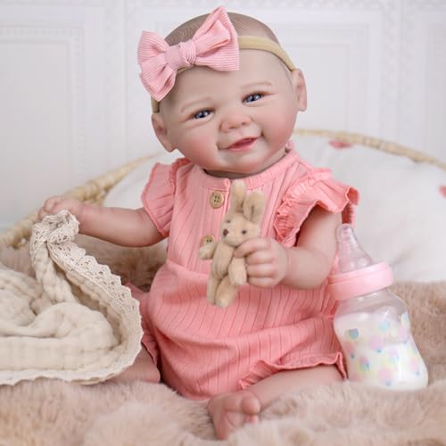 Aori Realistic Reborn Baby Dolls 20 Inch Lifelike Newborn Baby Girl Doll with Weighted Soft Body and Soft Vinyl Limbs with Pink Outfit Set for Cudding Perfect Christmas Birthday Gift for Girls - Image 1
