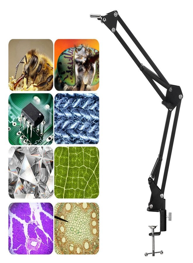 gernie حامل مجهر بذراع مفصلية، حامل عدسة كاميرا HDMI USB قابل للدوران 360 درجة مع حلقة تثبيت عدسة 50 مم ومشبك، حامل إلكتروني قابل للطي والتلسكوبي عالمي لإصلاح اللحام الإلكتروني - Image 5