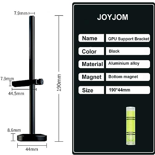 JOYJOM GPU Support Bracket: Adjustable Aluminum Anti Sag GPU Bracket Video Graphics Card Support GPU Stand Holder GPU Support with Hidden Magnet and Anti-Slip Pad-19cm - Image 4