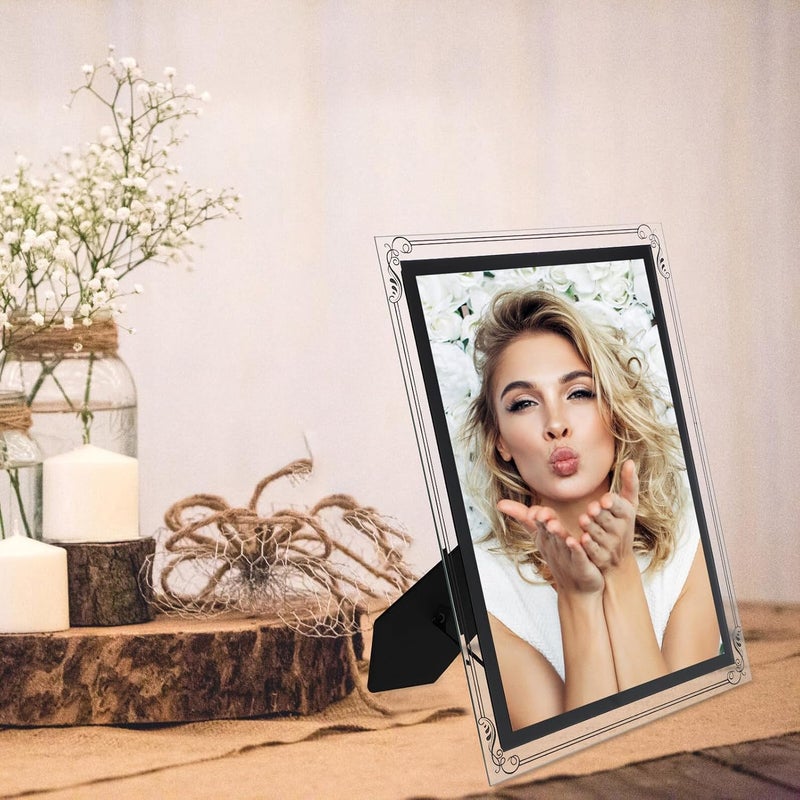 FUOYLOO Crystal Silver Glass Picture Frame for Certificates and Photos Multipurpose Award Display Holder for Office Clear Glass Authorization Frame Stand for Posters Diplomas and Business - Image 3